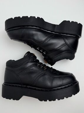 Vintage Dr. Martens MIE Black Soft Greasy Leather Envy Quad Platform Boots UK 7